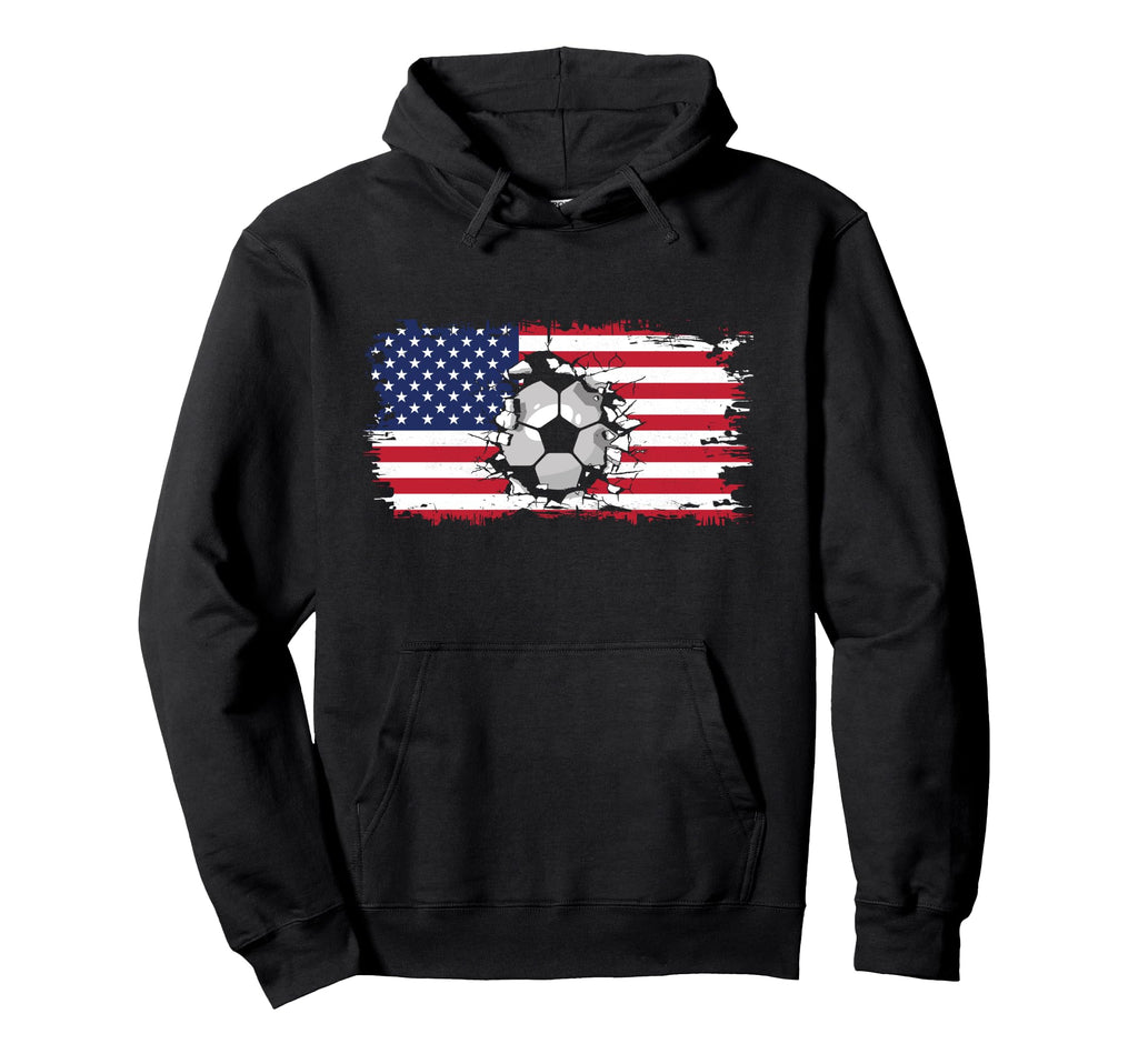 American Flag Soccer Soccer Hoodie - Custom Art Print Men Women - T-Shirt, Sweatshirt, Hoodie