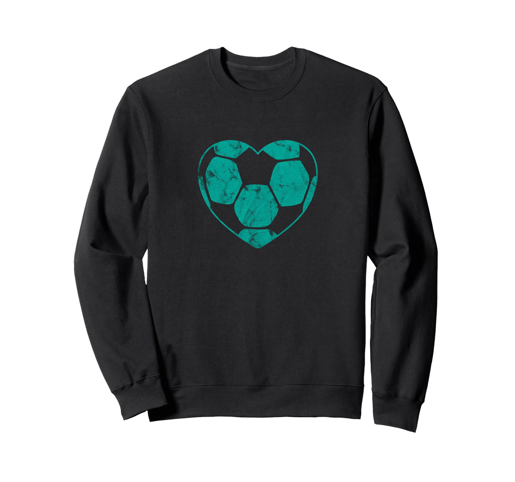 Soccer Ball Teal Heart Mom Fan Sweatshirt - Minimalist Print for Adults - T-Shirt, Sweatshirt, Hoodie