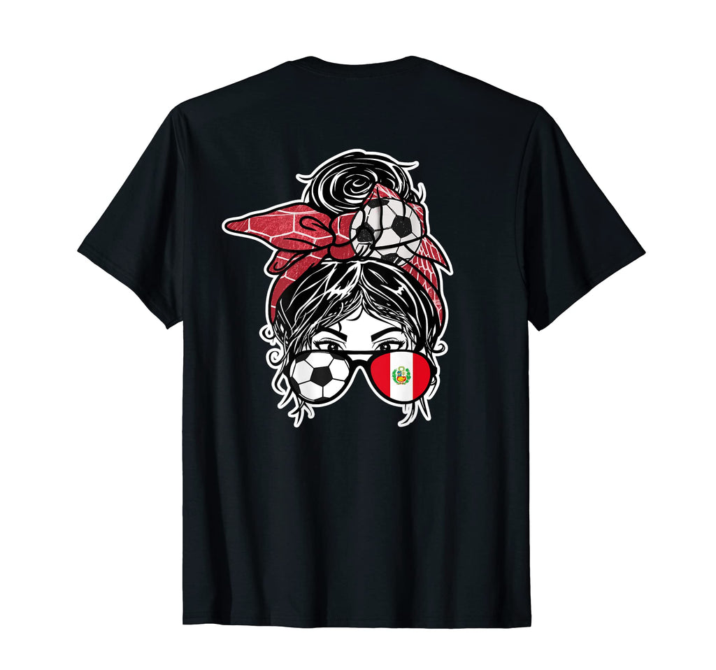 Messy Bun Hair Peruvian Soccer Peru Jersey T-Shirt - Graphic Print Unisex - T-Shirt, Sweatshirt, Hoodie