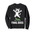 Final Boss Funny Cat Vs Cucumber Sweatshirt - Aesthetic Graphic Unisex - T-Shirt, Sweatshirt, Hoodie