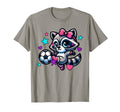 Soccer Raccoon Coquette Bow Trendy T-Shirt - Casual Everyday Wear Unisex - T-Shirt, Sweatshirt, Hoodie