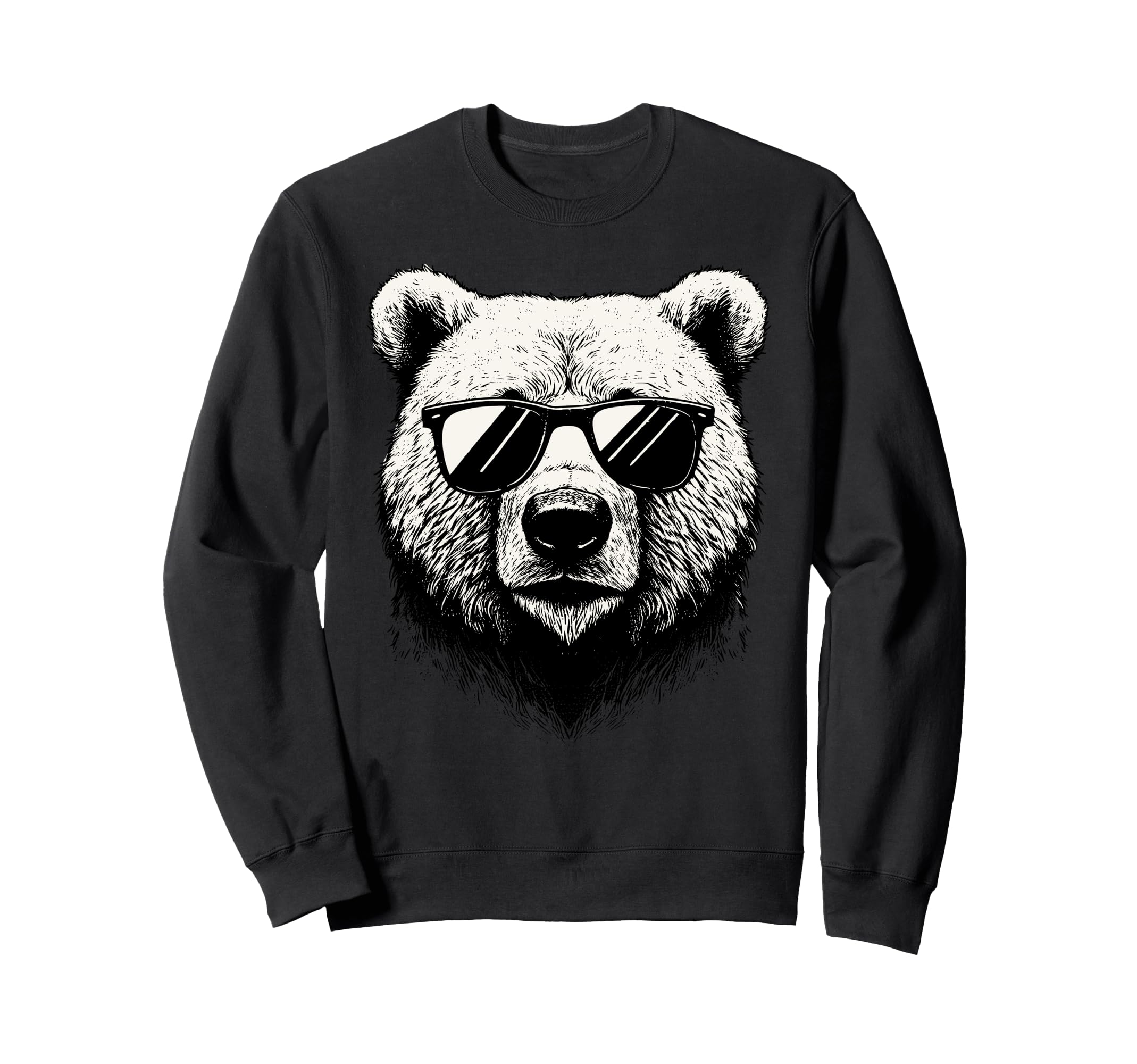 Funny Bear Punk Rock Dad Papa Gifts Sweatshirt - Custom Art Print Men Women - T-Shirt, Sweatshirt, Hoodie