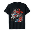 Horse 4Th July Horse American Usa Flag T-Shirt - Minimalist Print Unisex - T-Shirt, Sweatshirt, Hoodie