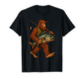 Bigfoot Fishing Fisherman Funny T-Shirt - Aesthetic Graphic Unisex - T-Shirt, Sweatshirt, Hoodie