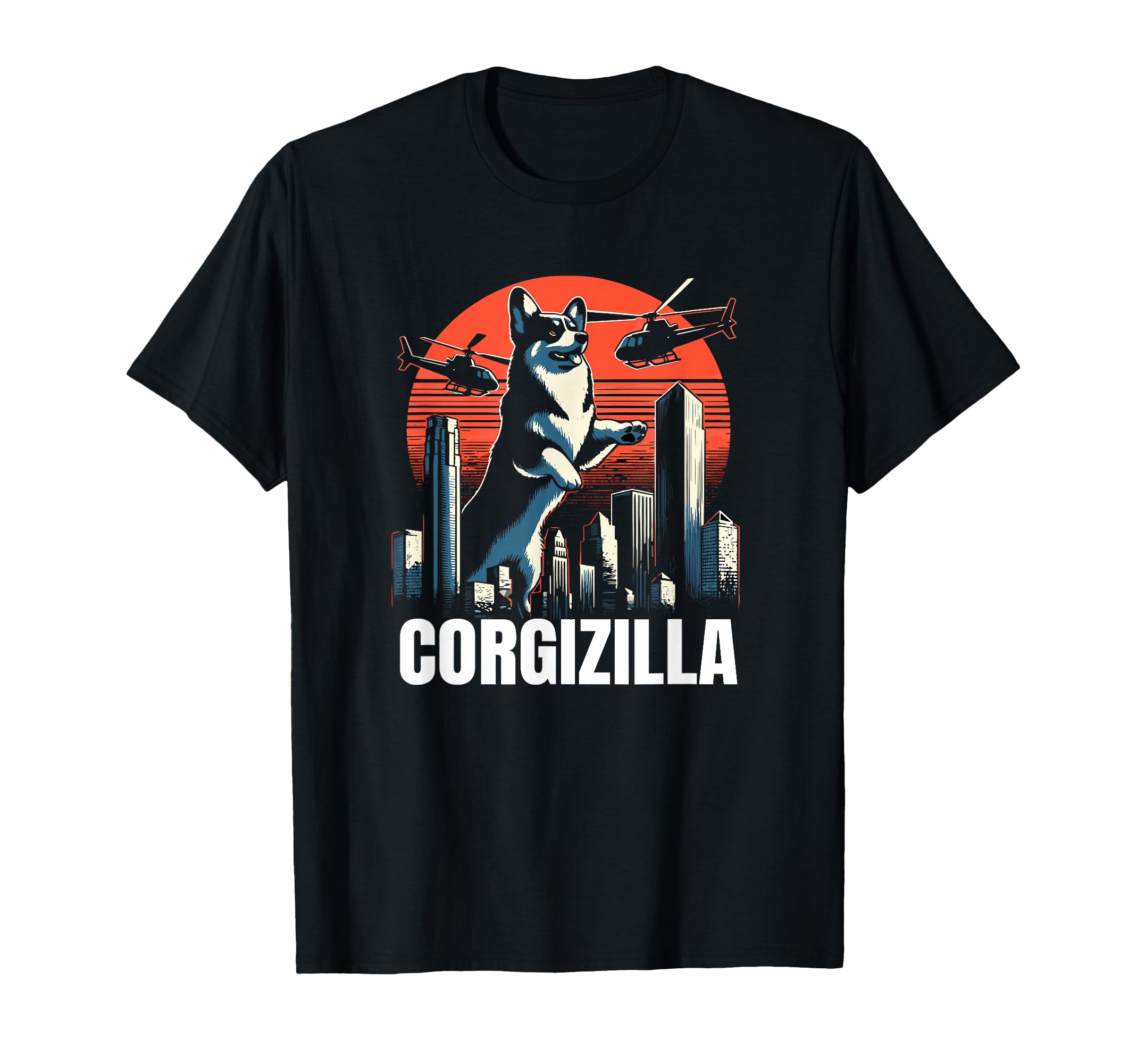 Blue Merle Corgi Corgizilla T-Shirt - Minimalist Print Men Women - T-Shirt, Sweatshirt, Hoodie