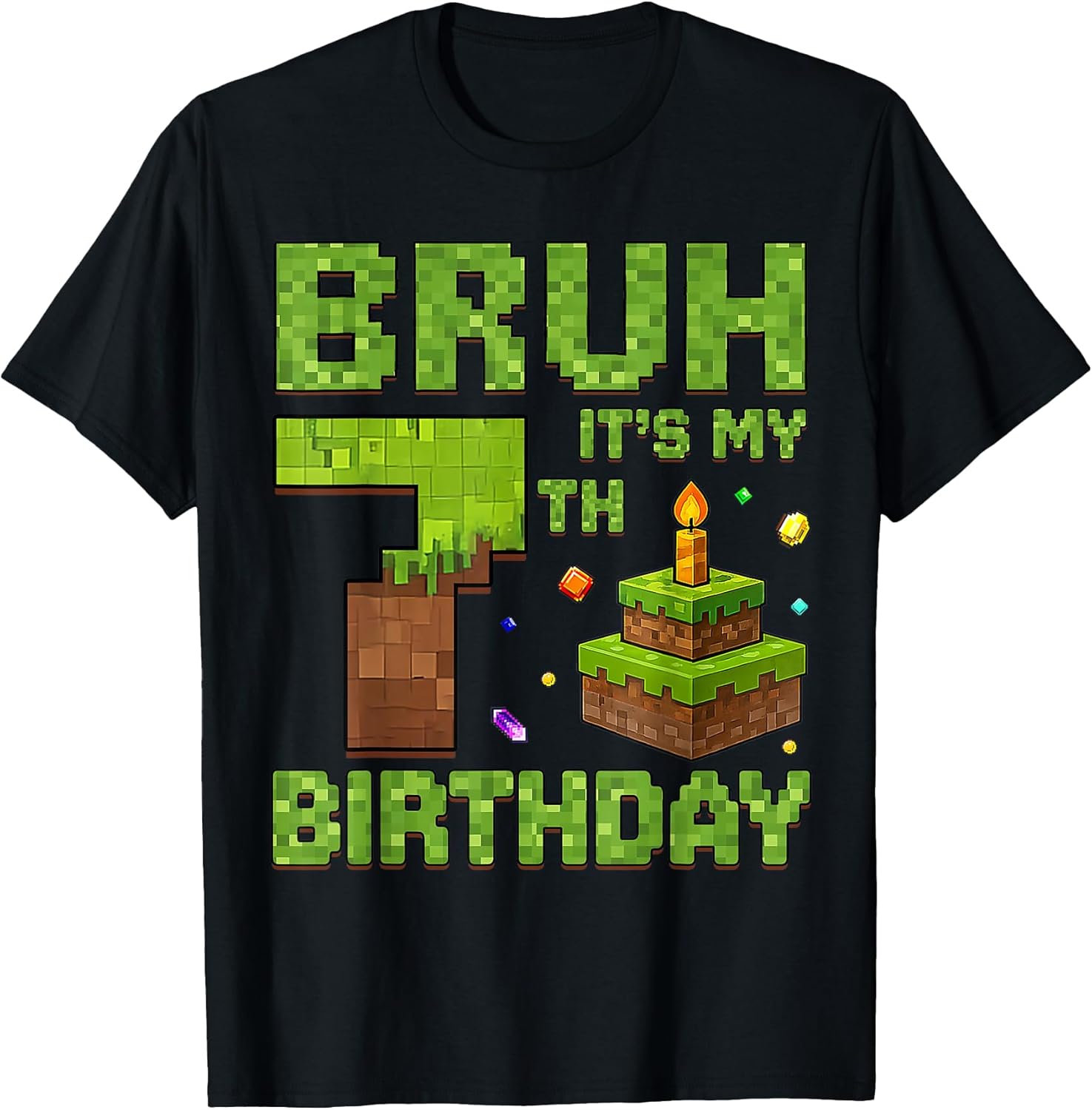 Funny Birthday Boy Bruh It's My 7th - Adult & Kids T-Shirts, Sweatshirts & Hoodies apparel design preview 1
