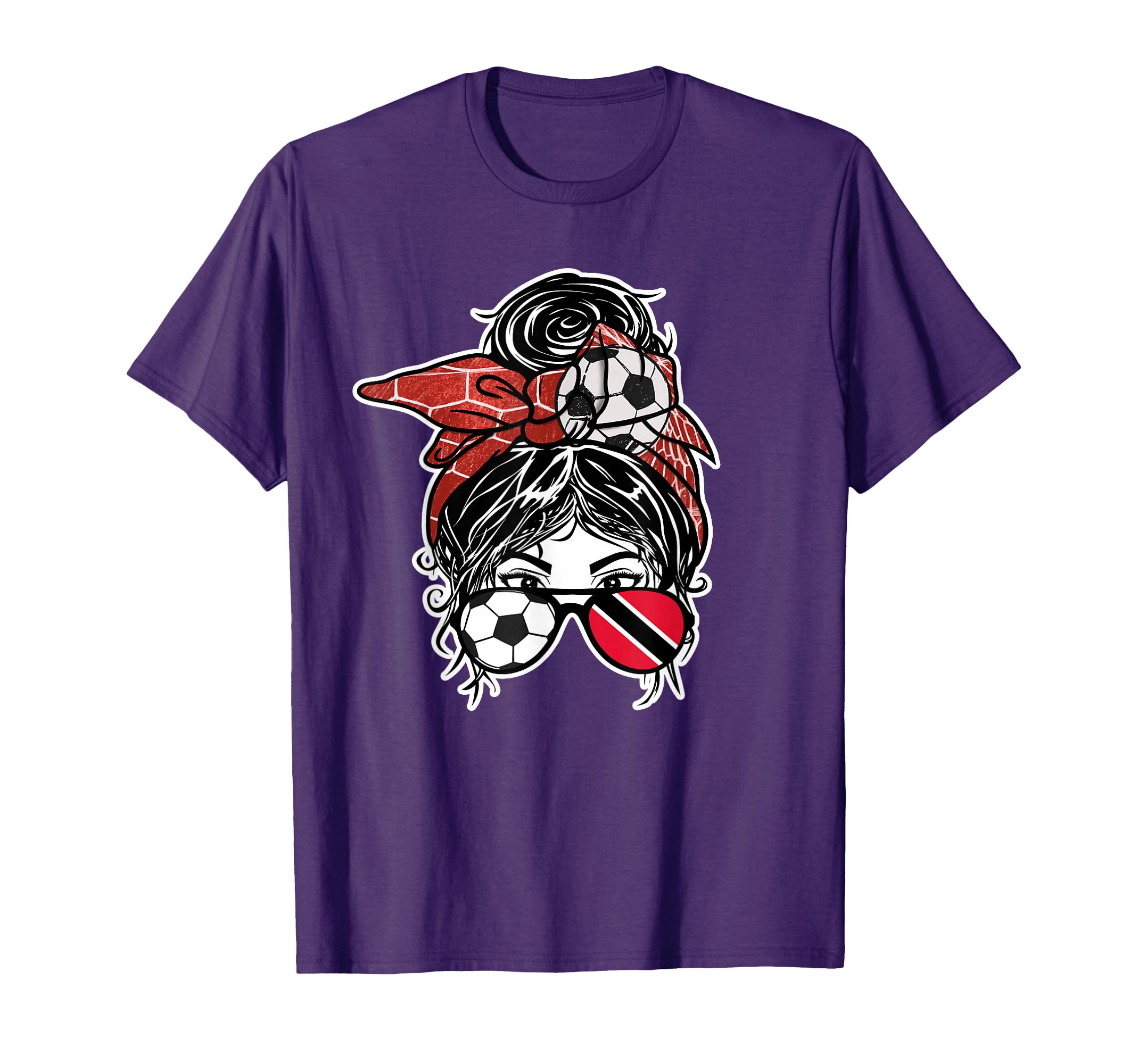 Messy Bun Hair Soccer Trinidad And T-Shirt - Aesthetic Graphic Men Women - T-Shirt, Sweatshirt, Hoodie