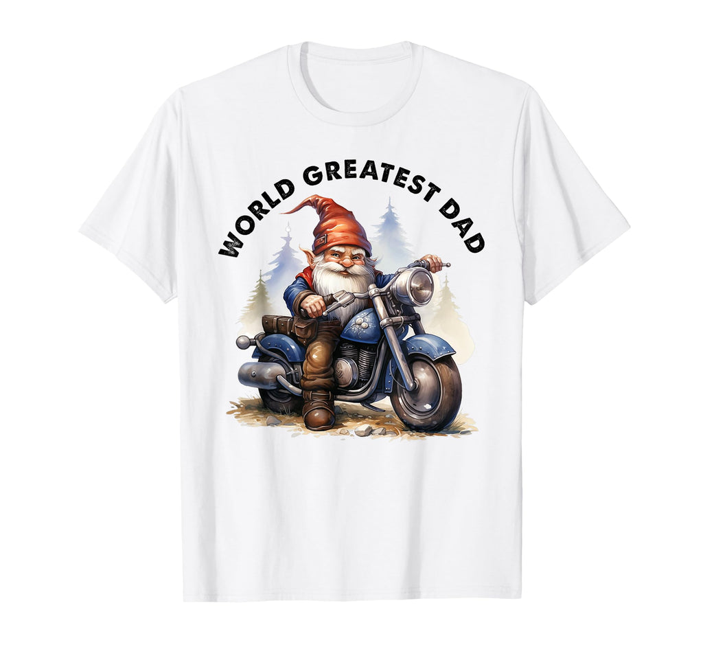Motorcycle Gnome World Greatest Dad T-Shirt - Custom Art Print for Adults - T-Shirt, Sweatshirt, Hoodie