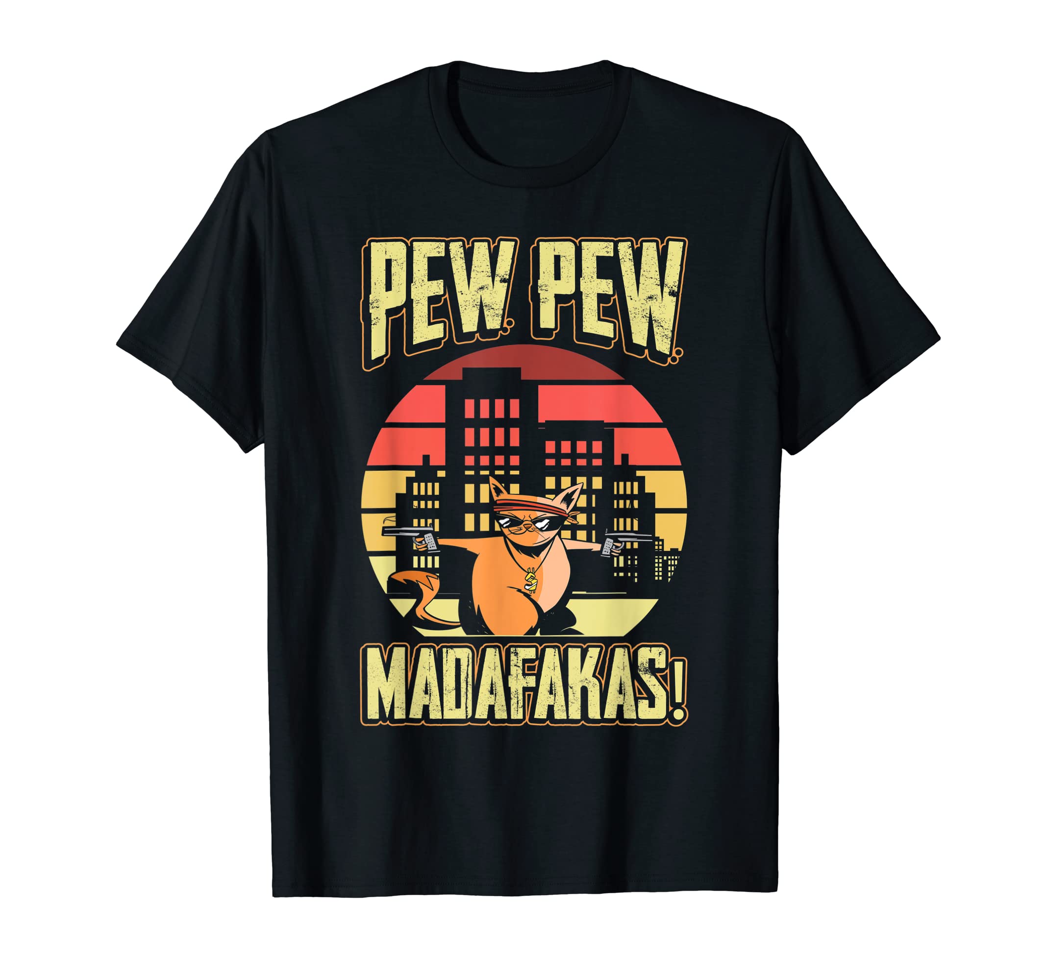 Pew Pew Madafakas Kater Pistole Gangster Hoodie - Novelty Apparel Men Women - T-Shirt, Sweatshirt, Hoodie