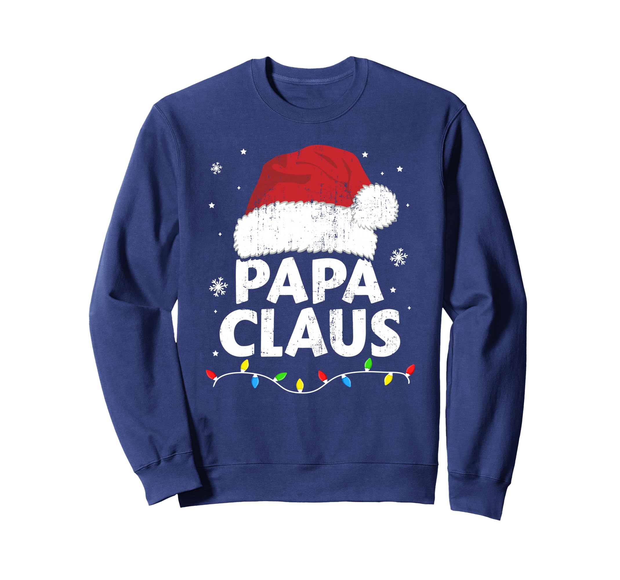 Papa Grandpa Claus Lights Matching Sweatshirt - Unique Graphic Unisex - T-Shirt, Sweatshirt, Hoodie