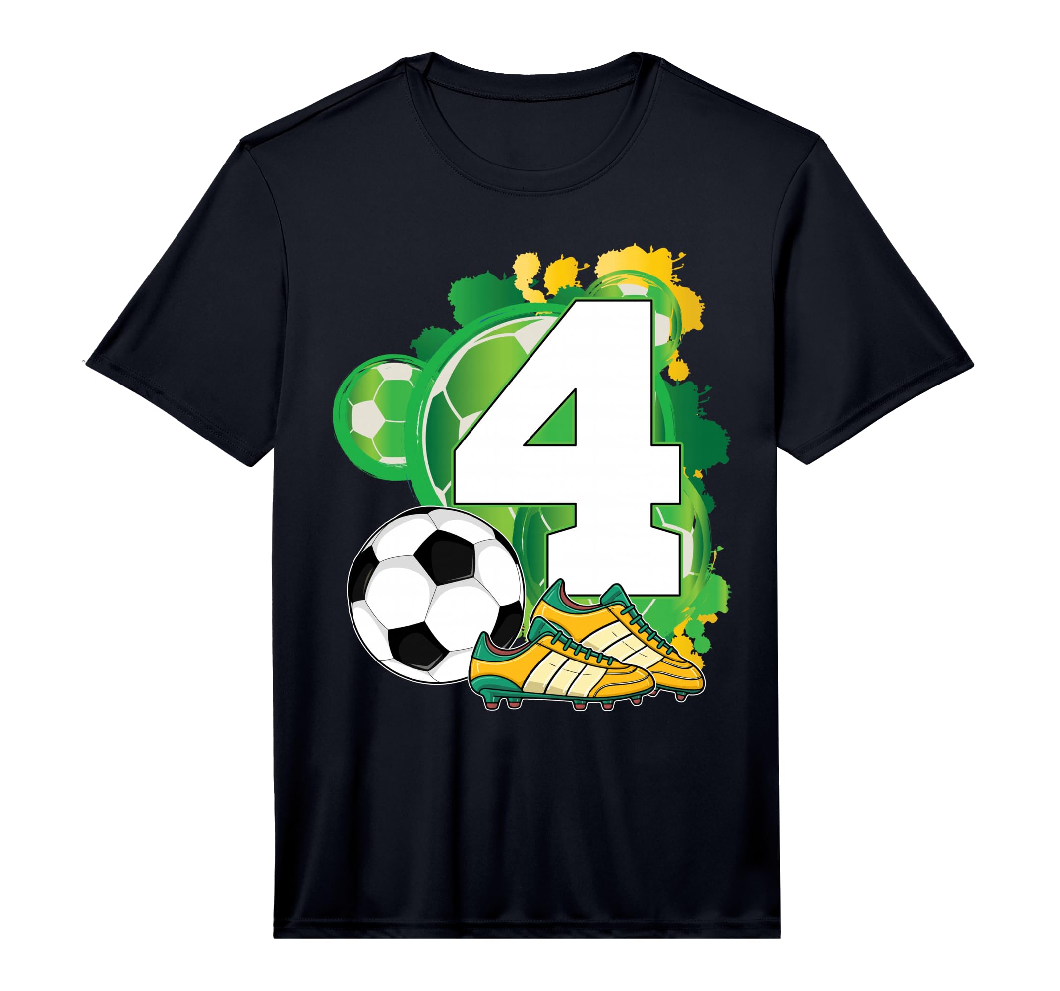 4Th Birthday Soccer Theme Party 4 Years T-Shirt - Graphic Print for Adults - T-Shirt, Sweatshirt, Hoodie