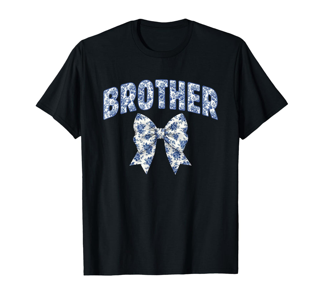 Brother Coquette Toile Blue Bow T-Shirt - Casual Everyday Wear Unisex - T-Shirt, Sweatshirt, Hoodie
