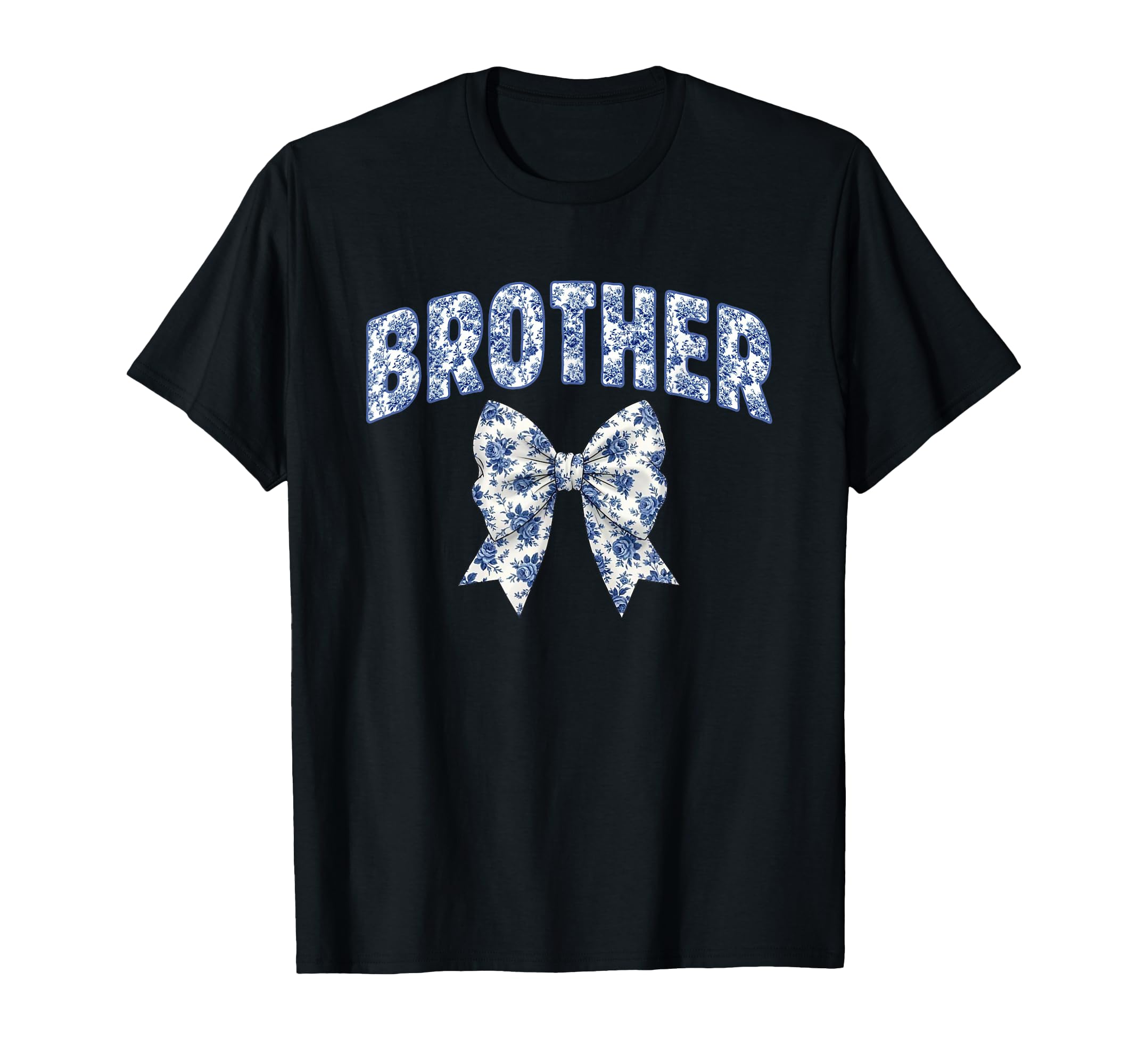 Brother Coquette Toile Blue Bow T-Shirt - Casual Everyday Wear Unisex - T-Shirt, Sweatshirt, Hoodie