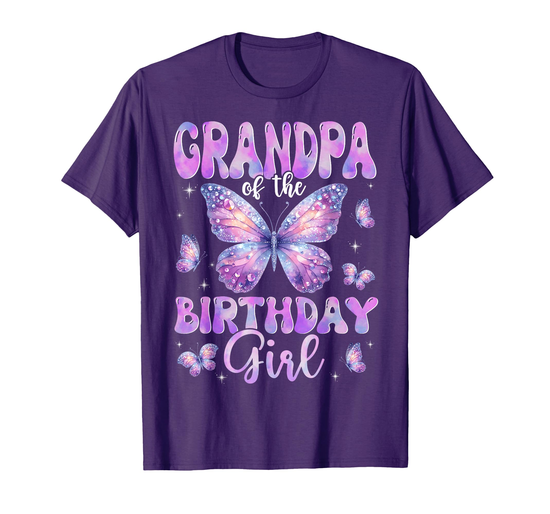 Grandpa Birthday Butterfly Family T-Shirt - Casual Everyday Wear Men Women - T-Shirt, Sweatshirt, Hoodie