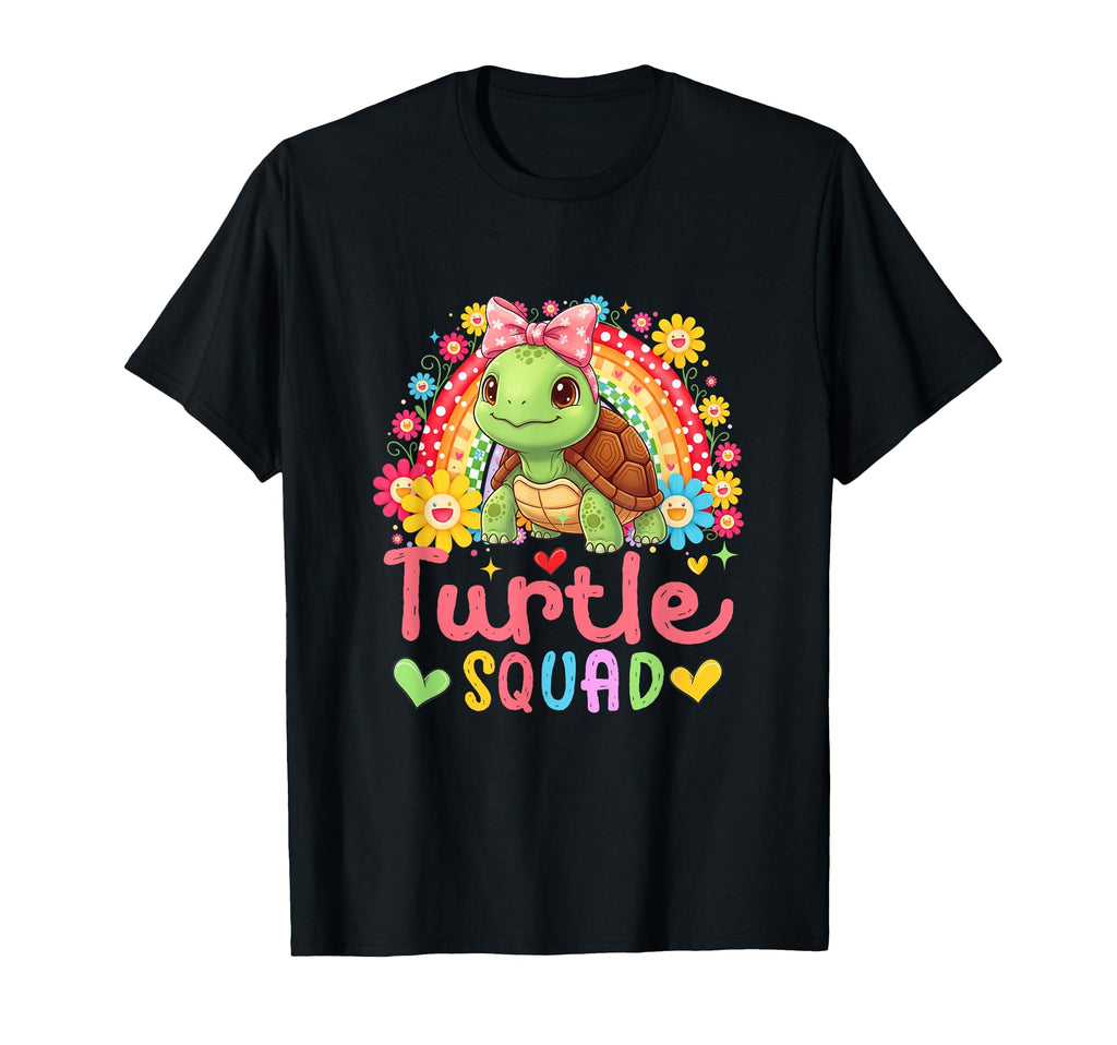 Turtle Squad Colorful Floral Rainbow T-Shirt - Unique Graphic Men Women - T-Shirt, Sweatshirt, Hoodie