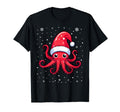 Octopus Santa Hat Pajama T-Shirt - Custom Art Print for Adults - T-Shirt, Sweatshirt, Hoodie