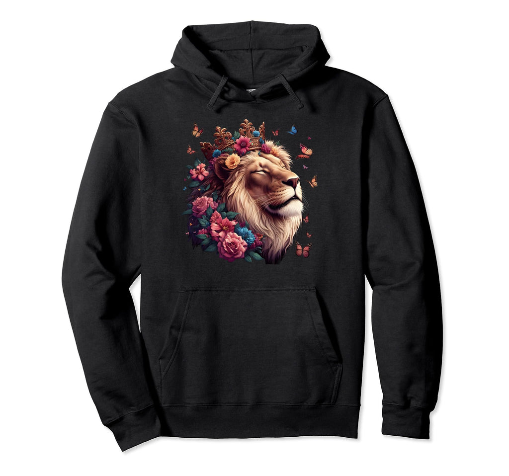 Floral Lion Lion Moms Dads Hoodie - Fun Novelty Design for Adults - T-Shirt, Sweatshirt, Hoodie