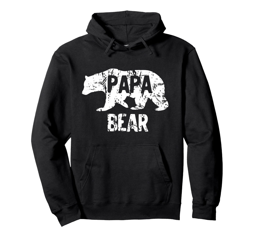 Papa Bear Dad Daddy Father Fun Gift Hoodie - Minimalist Print Men Women - T-Shirt, Sweatshirt, Hoodie