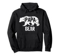 Papa Bear Dad Daddy Father Fun Gift Hoodie - Minimalist Print Men Women - T-Shirt, Sweatshirt, Hoodie