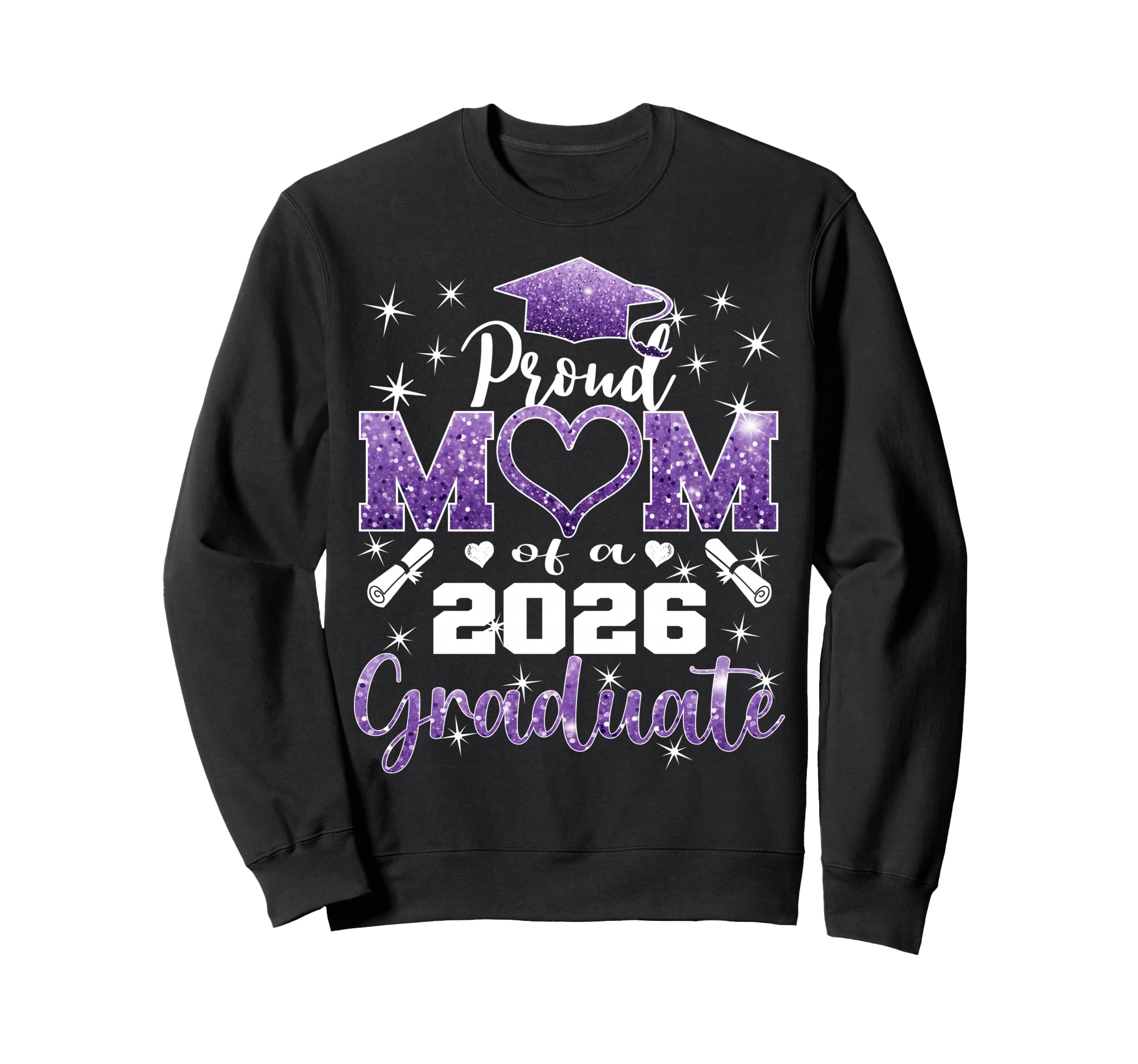 Super Proud Mom 2026 Graduate Senior Sweatshirt - Graphic Print Unisex - T-Shirt, Sweatshirt, Hoodie