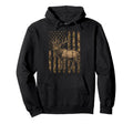 Camo Us Flag Elk Hunting Camoflage Hoodie - Graphic Print for Adults - T-Shirt, Sweatshirt, Hoodie