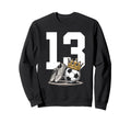 13 Soccer Birthday Gift Soccer Sweatshirt - Minimalist Print for Adults - T-Shirt, Sweatshirt, Hoodie