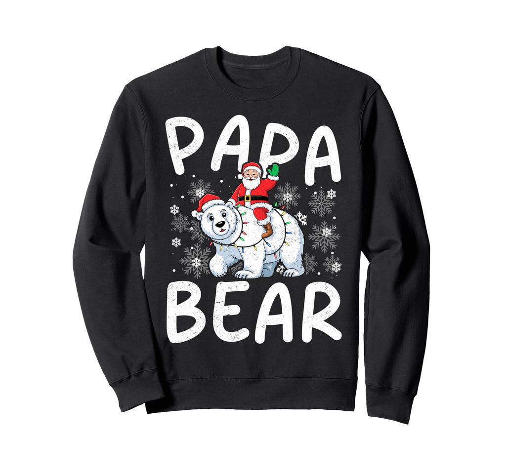 Funny Papa Bear Lights Santa Sweatshirt - Fun Novelty Design for Adults - T-Shirt, Sweatshirt, Hoodie