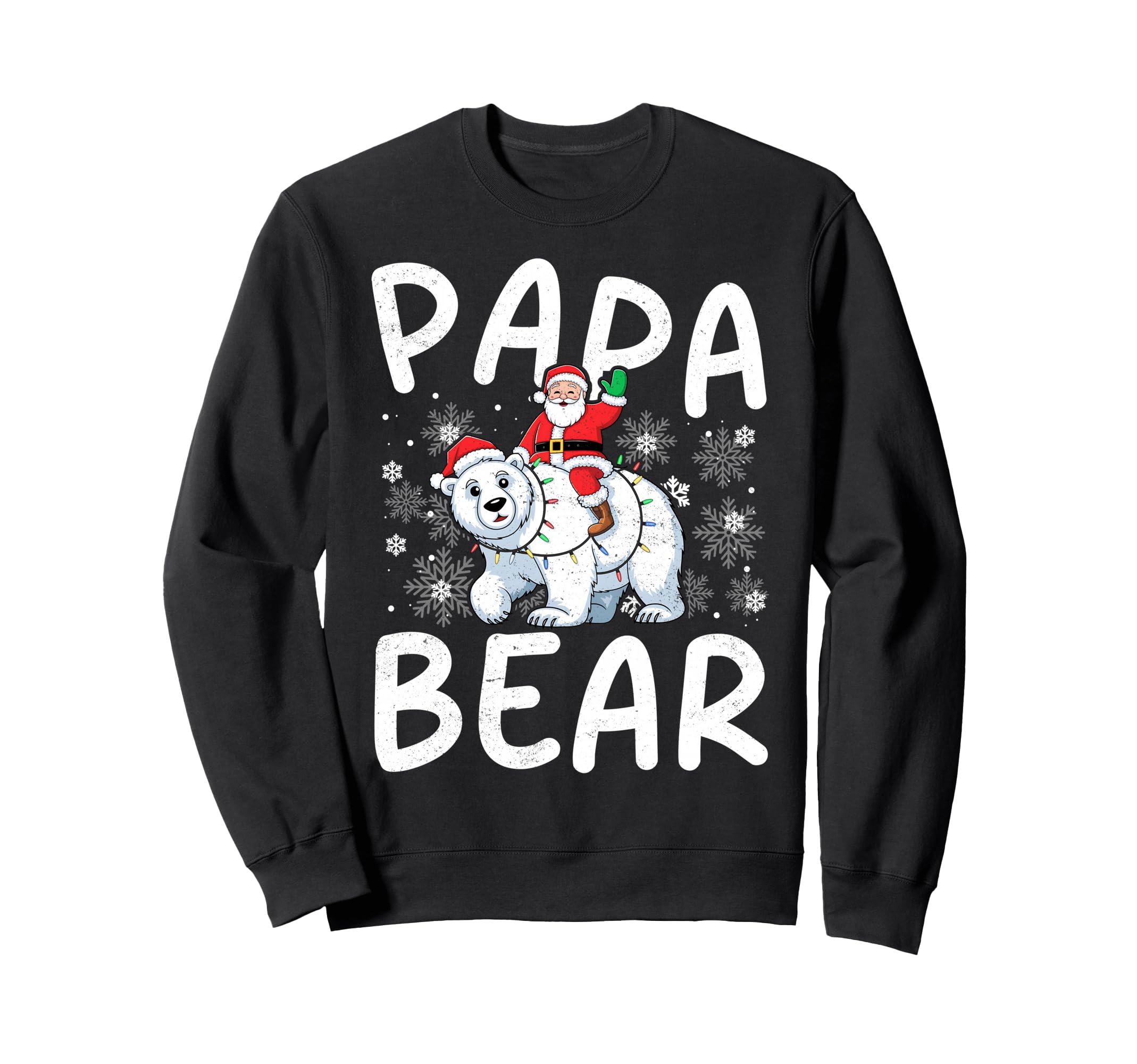 Funny Papa Bear Lights Santa Sweatshirt - Fun Novelty Design for Adults - T-Shirt, Sweatshirt, Hoodie