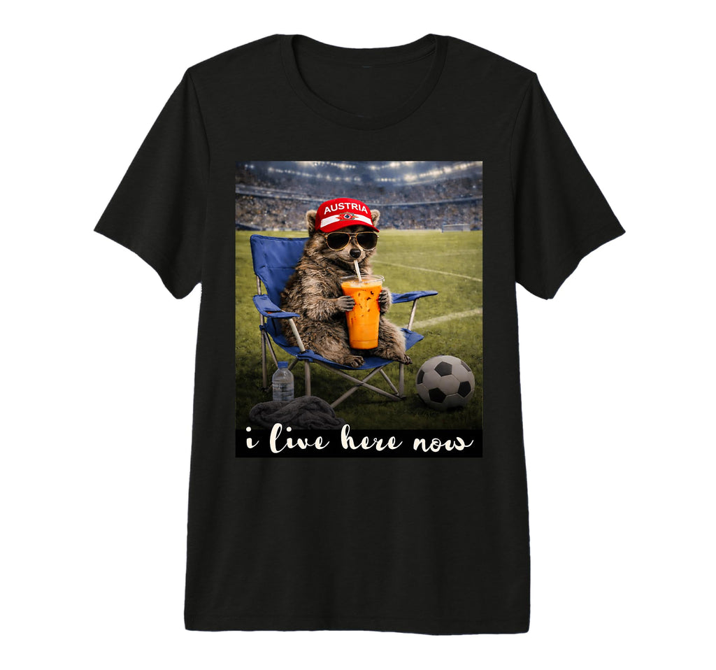 Funny Raccoon Austria Soccer Fan T-Shirt - Unique Graphic for Adults - T-Shirt, Sweatshirt, Hoodie