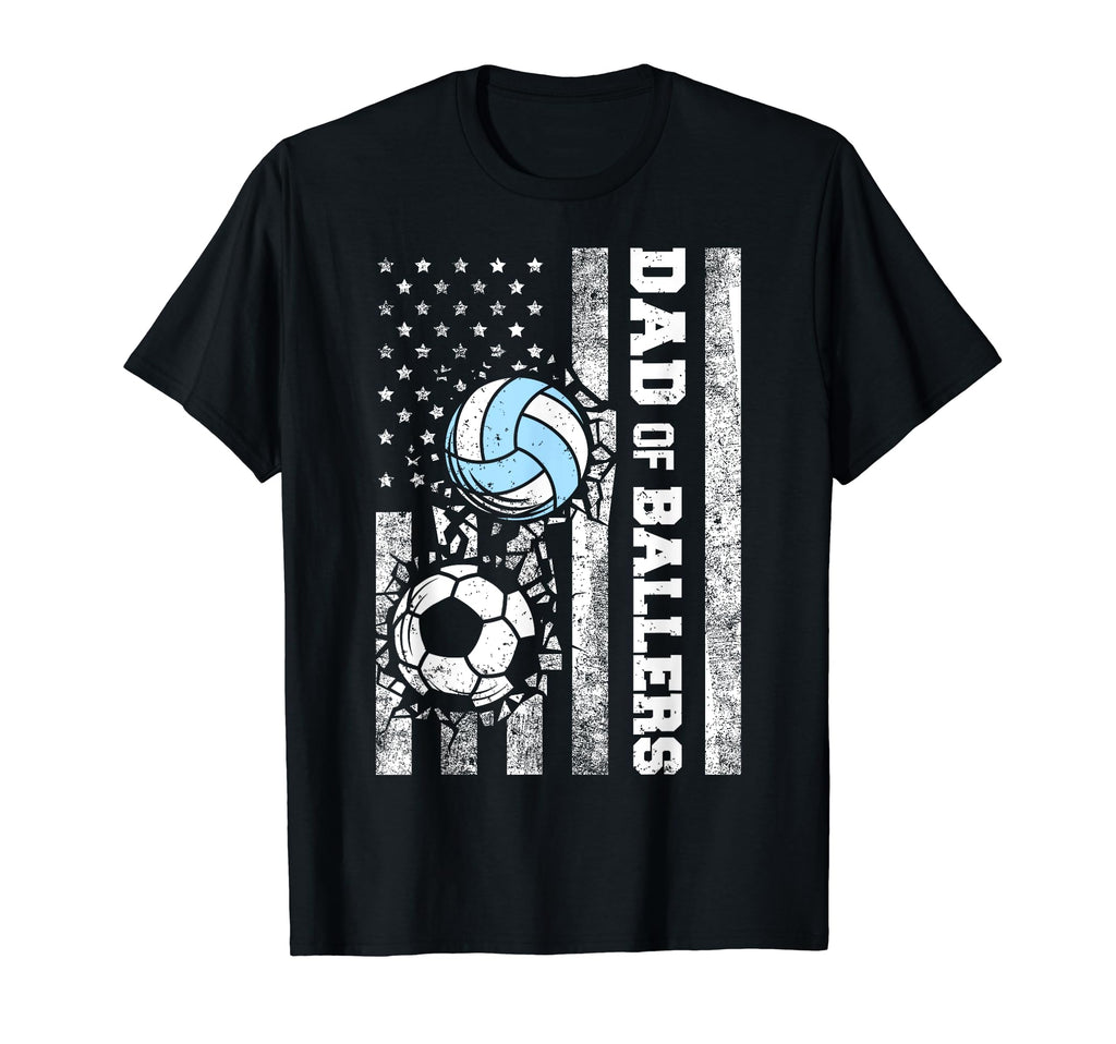 Dad Ballers Funny Usa Flag Soccer T-Shirt - Aesthetic Graphic for Adults - T-Shirt, Sweatshirt, Hoodie