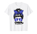 Cheer Mom Cheerleader Mom Blue Messy T-Shirt - Unique Graphic Men Women - T-Shirt, Sweatshirt, Hoodie
