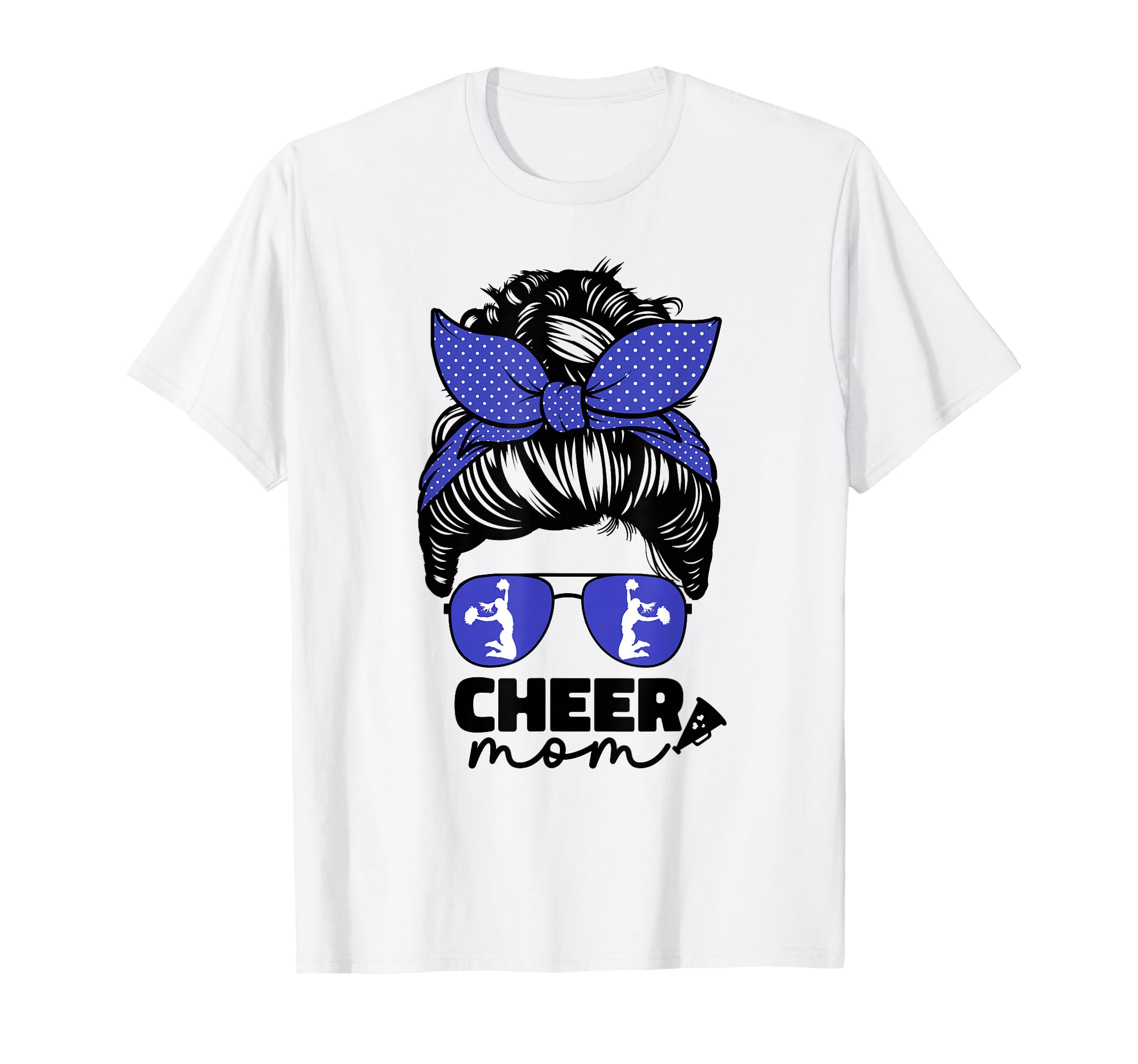 Cheer Mom Cheerleader Mom Blue Messy T-Shirt - Unique Graphic Men Women - T-Shirt, Sweatshirt, Hoodie