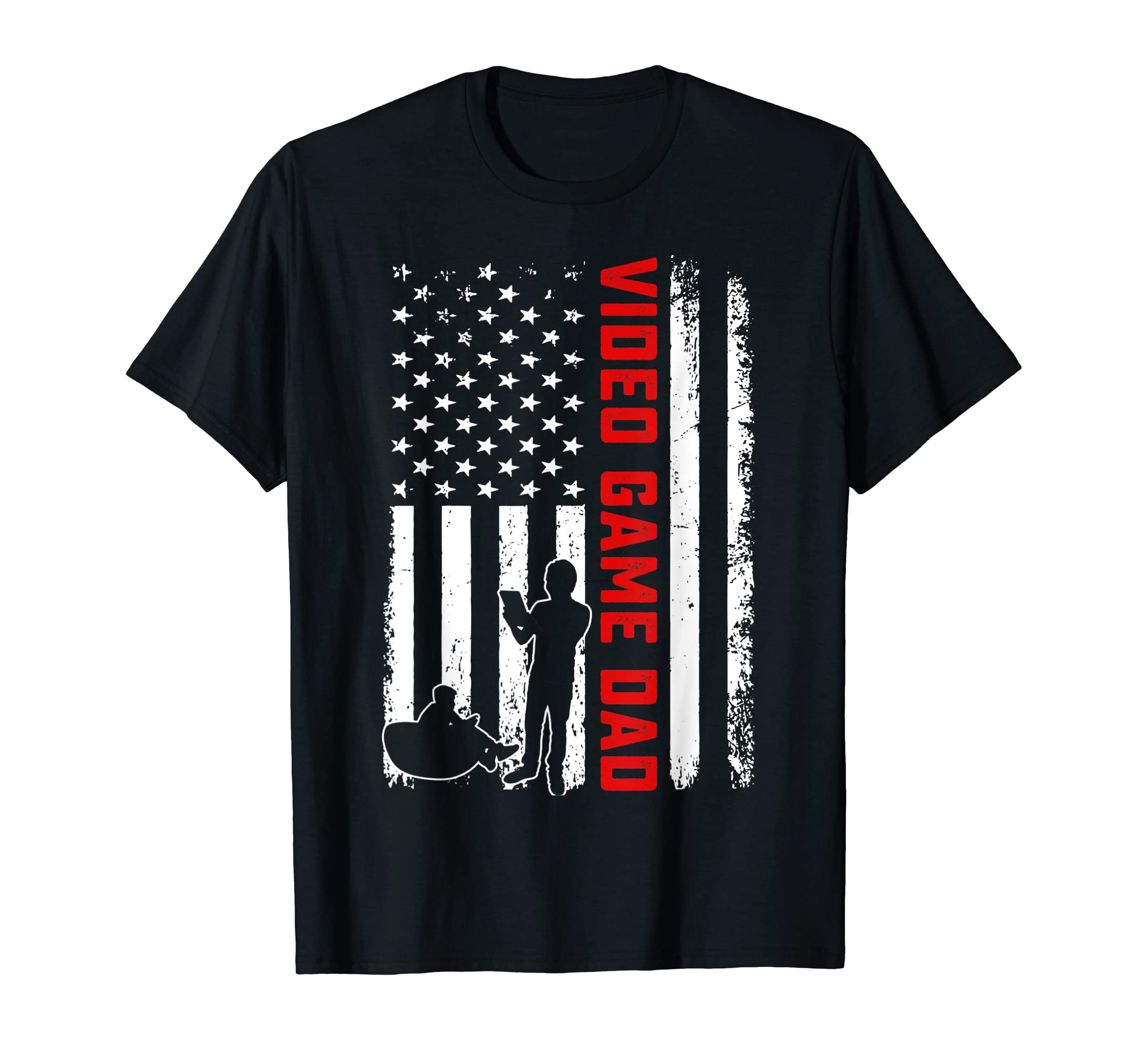 Family Video Game Dad American Flag T-Shirt - Aesthetic Graphic for Adults - T-Shirt, Sweatshirt, Hoodie