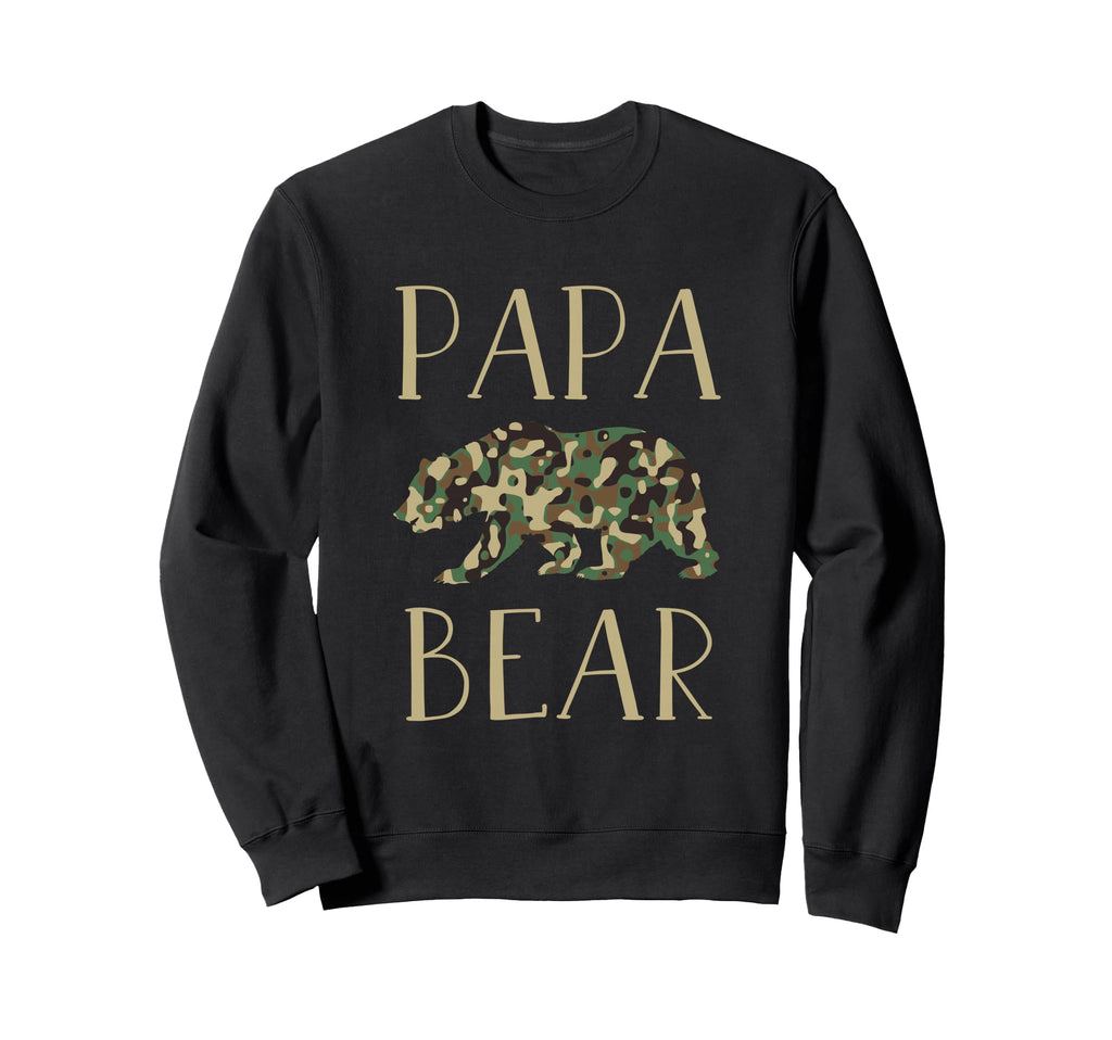 Papa Bear Camo I Family Matching Camo Sweatshirt - Graphic Print Unisex - T-Shirt, Sweatshirt, Hoodie