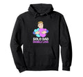 Single Dad Colorful Heart Solo Dad Double Hoodie - Minimalist Print Unisex - T-Shirt, Sweatshirt, Hoodie