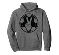 Soccer Peace Sign V Fingers Ball Hoodie - Fun Novelty Design for Adults - T-Shirt, Sweatshirt, Hoodie