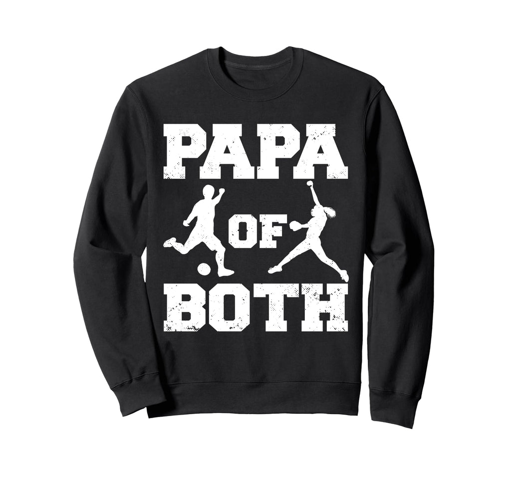 Papa Both Funny Soccer Softball Sweatshirt - Fun Novelty Design for Adults - T-Shirt, Sweatshirt, Hoodie