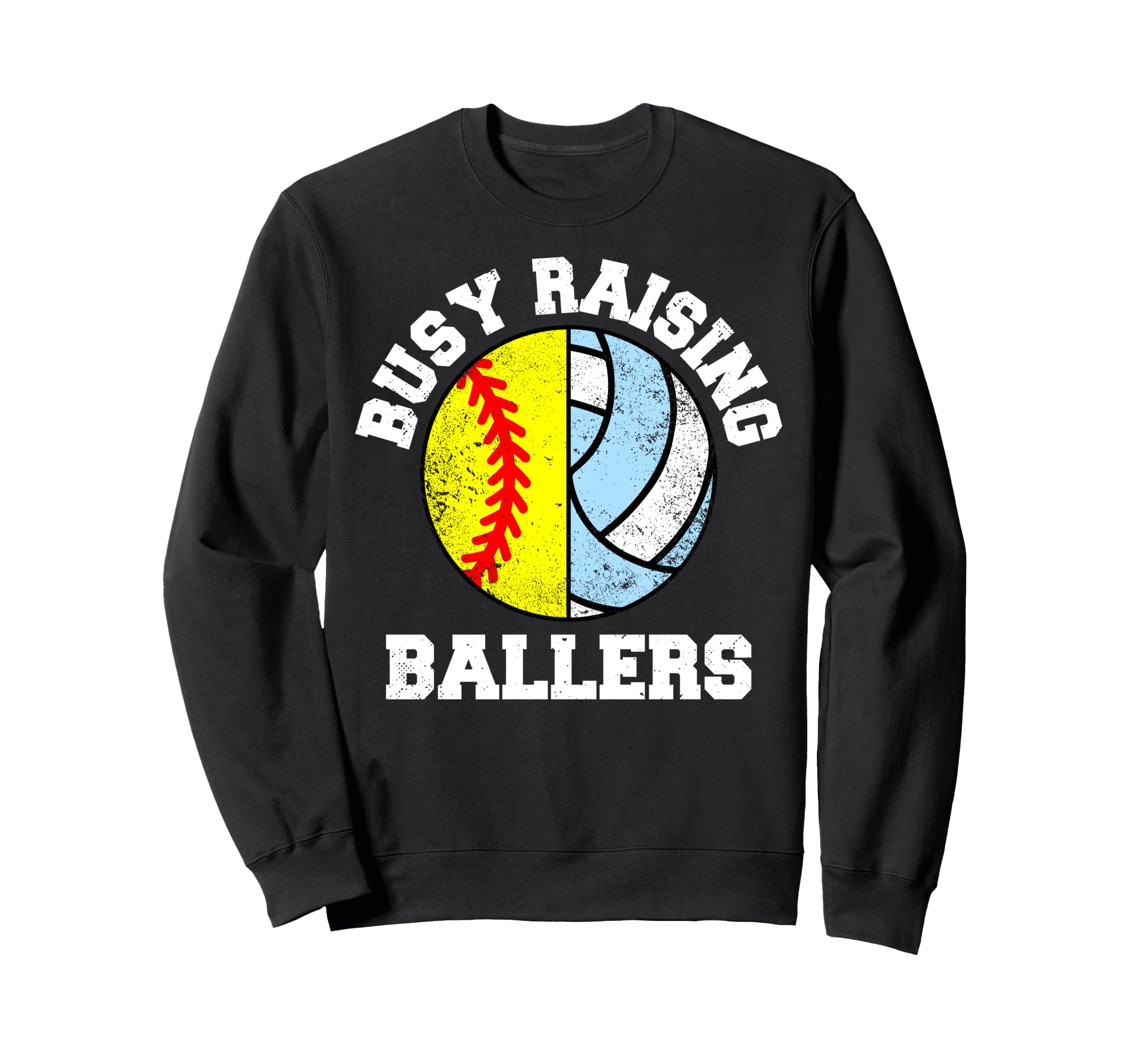 Busy Raising Ballers Funny Softball Sweatshirt - Aesthetic Graphic Unisex - T-Shirt, Sweatshirt, Hoodie