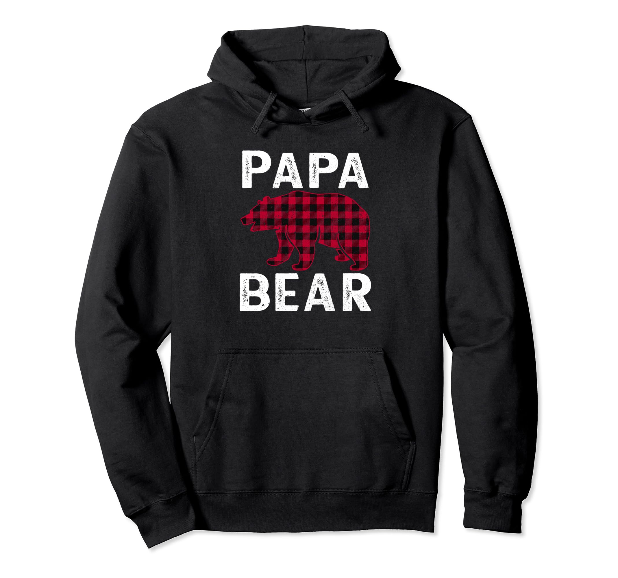 Papa Bear Pajama Red Buffalo Plaid Hoodie - Streetwear Style Men Women - T-Shirt, Sweatshirt, Hoodie