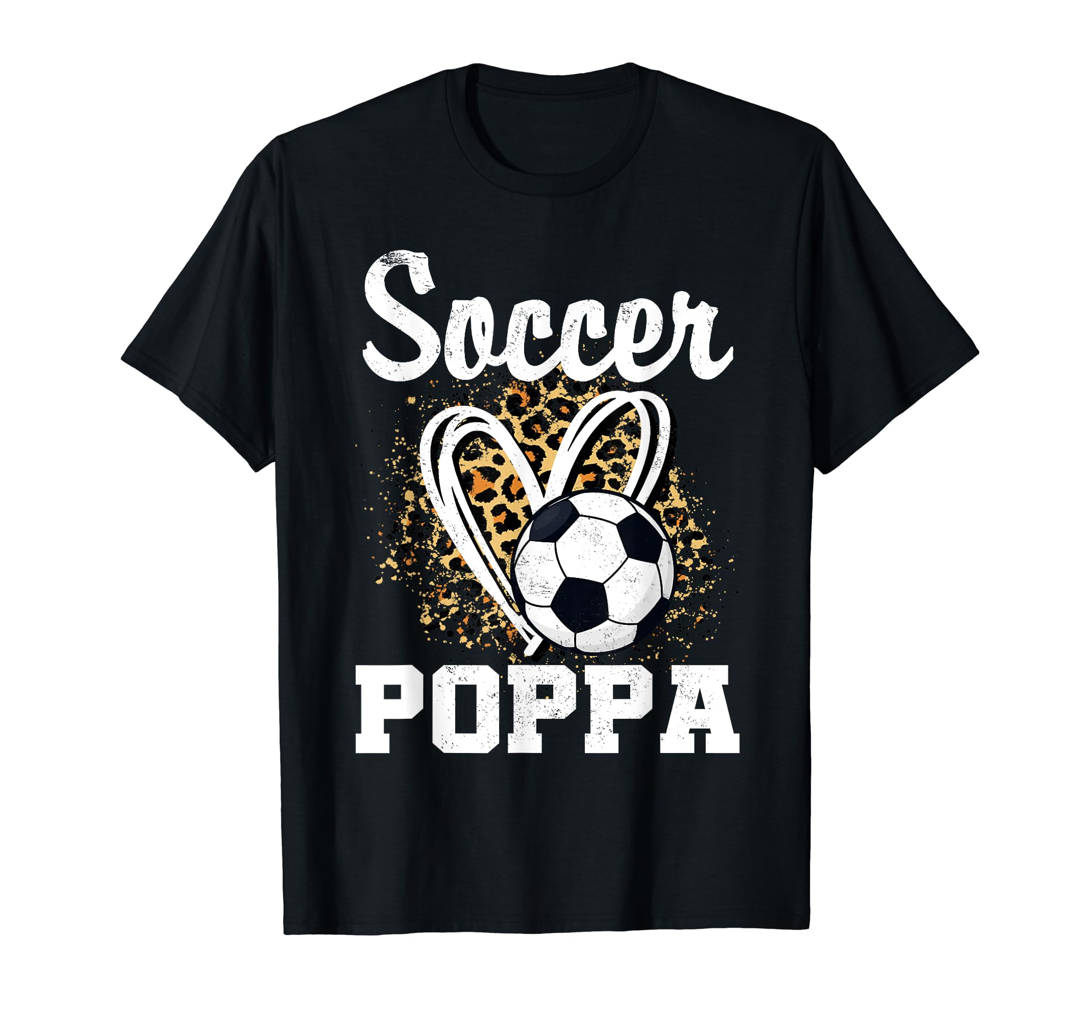 Soccer Poppa Leopard Heart Matching T-Shirt - Novelty Apparel for Adults - T-Shirt, Sweatshirt, Hoodie
