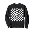 Lightning Bolt Checkered Sweatshirt - Minimalist Print for Adults - T-Shirt, Sweatshirt, Hoodie