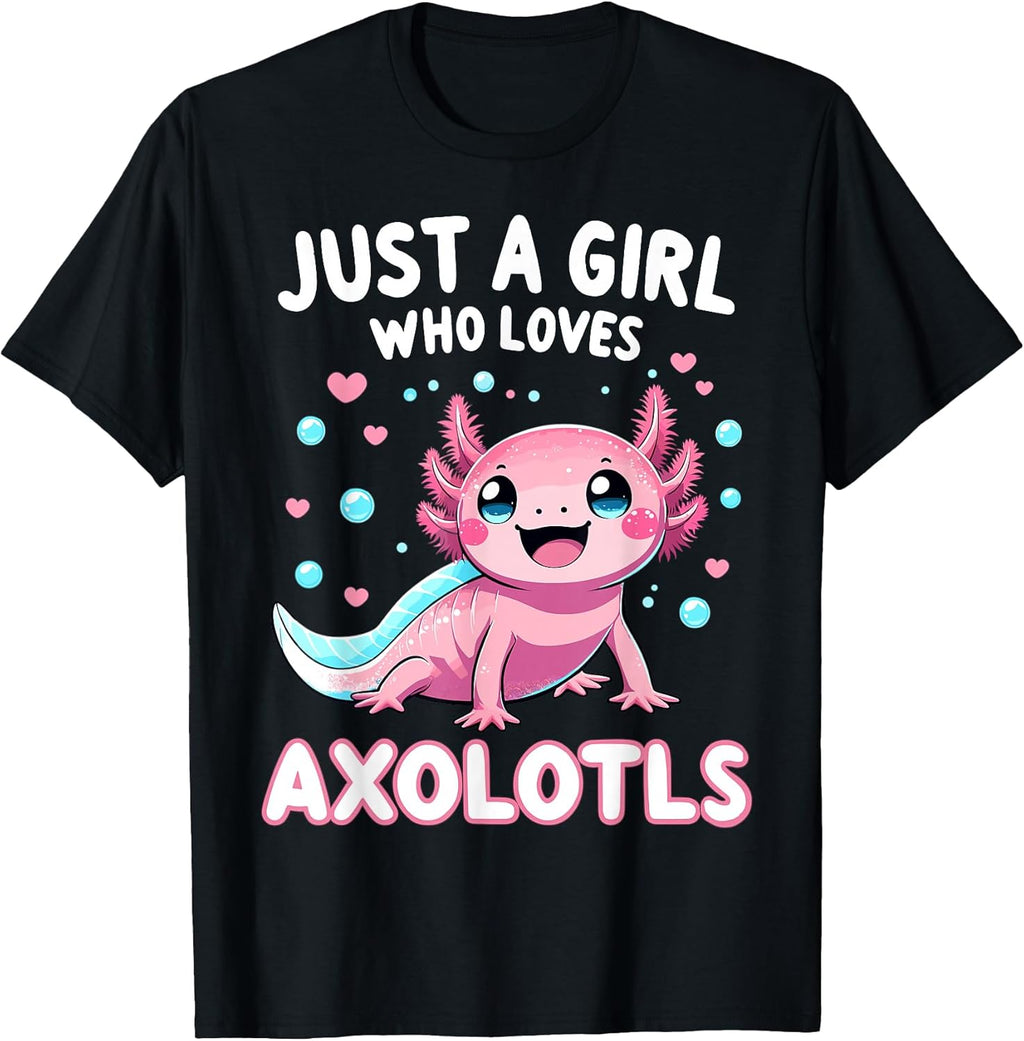 Axolotl Kawaii Just A Girl Who Loves Axolotls - Adult & Kids T-Shirts, Sweatshirts & Hoodies apparel design preview 1