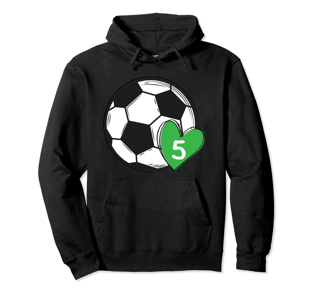 Funny Soccer Ball Number 5 Soccer Hoodie - Minimalist Print Men Women - T-Shirt, Sweatshirt, Hoodie