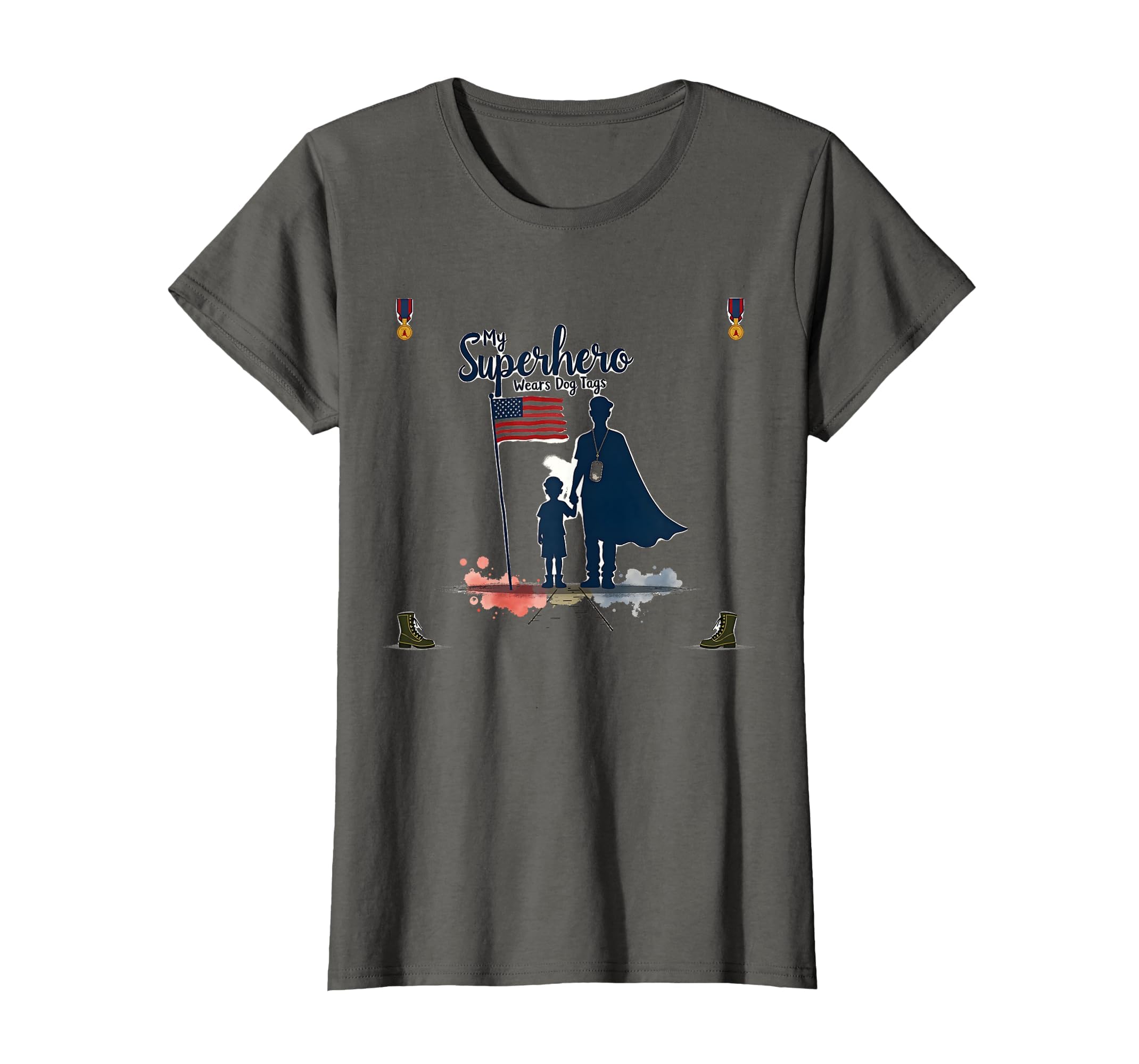My Superhero Wears Dog Tags Proud Veteran T-Shirt - Unique Graphic Unisex - T-Shirt, Sweatshirt, Hoodie