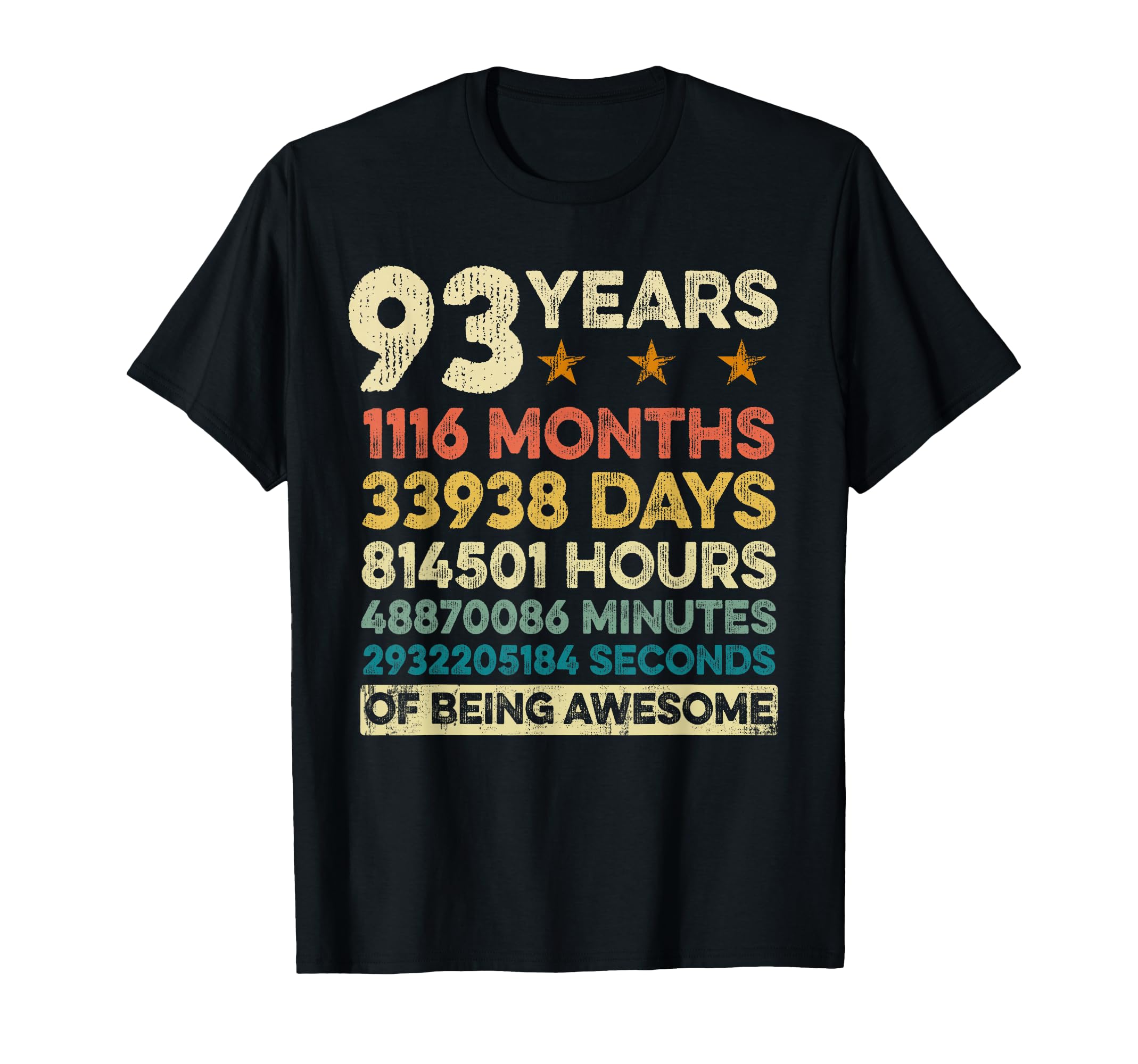 93Rd Birthday Gift 93 Years Old 1116 T-Shirt - Minimalist Print Unisex - T-Shirt, Sweatshirt, Hoodie