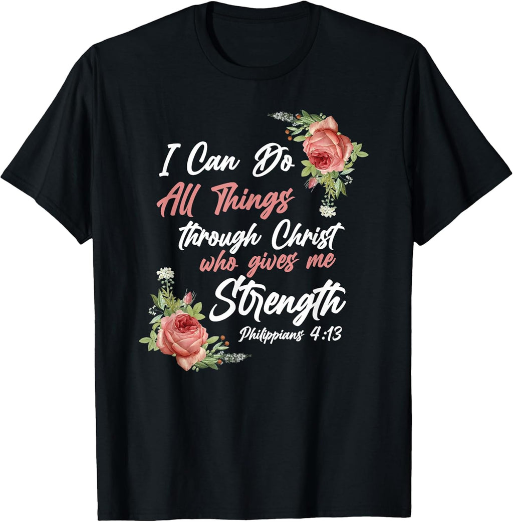 Christian Bible Verse Quote Rose Flower Philippians - Adult & Kids T-Shirts, Sweatshirts & Hoodies apparel design preview 1