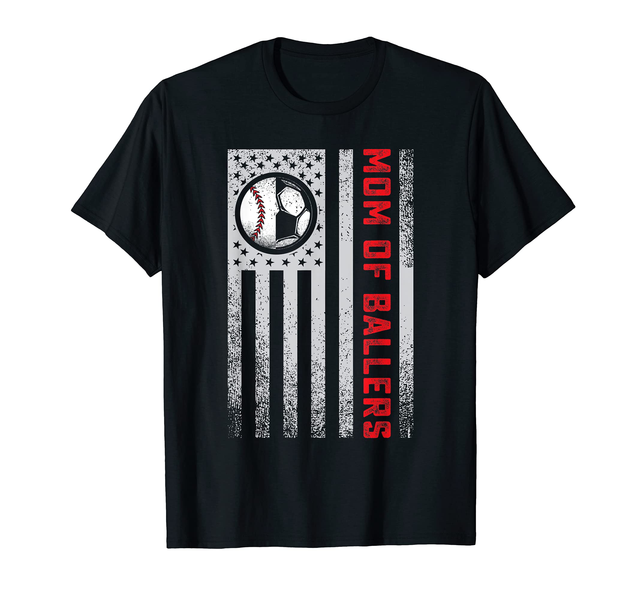 American Flag Mom Soccer Daughter Son T-Shirt - Graphic Print Unisex - T-Shirt, Sweatshirt, Hoodie