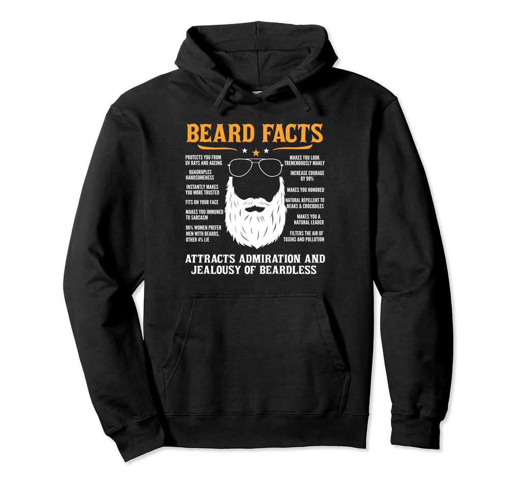 Beard Facts Funny Beard Lovers Hoodie - Custom Art Print for Adults - T-Shirt, Sweatshirt, Hoodie