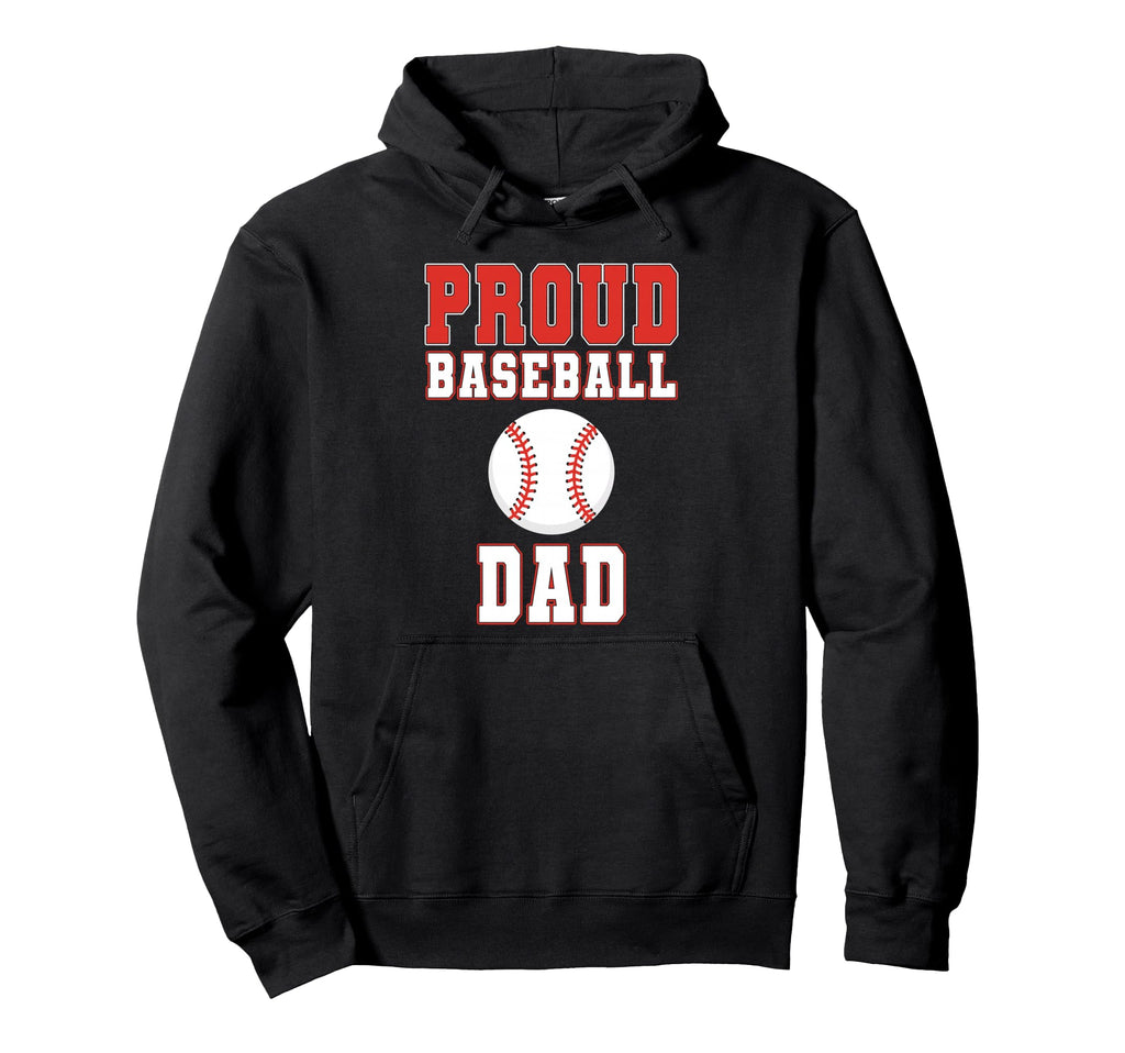 Proud Baseball Dad Game Day Sports Hoodie - Minimalist Print Men Women - T-Shirt, Sweatshirt, Hoodie