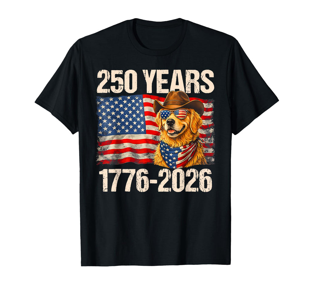 250 Years 1776 2026 Us Flag Golden T-Shirt - Custom Art Print Unisex - T-Shirt, Sweatshirt, Hoodie